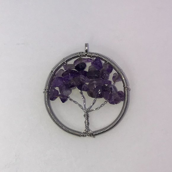 Amethyst Tree Of Life Wire Wrap Pendant - Picture 6 of 7